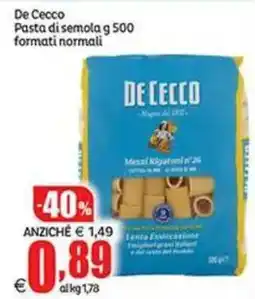 Elite De Cecco Pasta di semola offerta