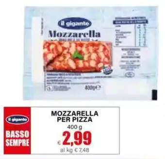 Il gigante Mozzarella per pizza
