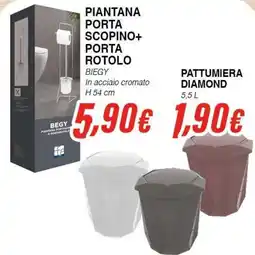 Bernava PIANTANA PORTA SCOPINO+ PORTA ROTOLO BIEGY offerta