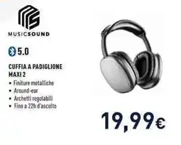 Unieuro MUSIC SOUND CUFFIA A PADIGLIONE MAXI 2 offerta