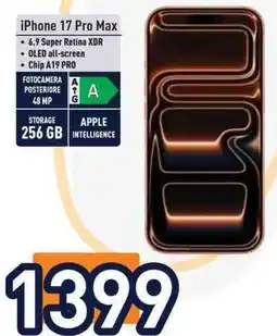 Unieuro iPhone 17 Pro Max offerta