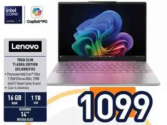Unieuro Lenovo YOGA SLIM 7i AURA EDITION offerta