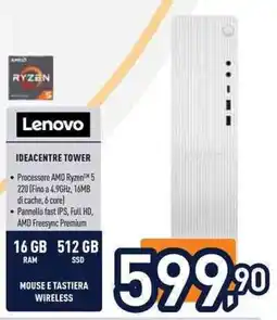 Unieuro Lenovo ideacentre tower offerta