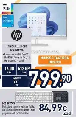 Unieuro hp 27 INCH ALL-IN-ONE 27-CR0089NL offerta