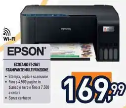 Unieuro EPSON ECOTANK ET-2861 STAMPANTE MULTIFUNZIONE offerta