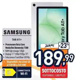 Unieuro SAMSUNG TAB A11+ offerta
