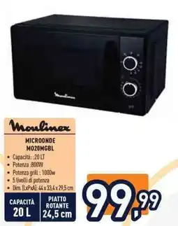 Unieuro Moulinex Microonde MO20MGBL offerta