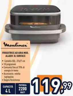 Unieuro Moulinex Friggitrice ad Aria Mod. AL402H XL Surface offerta