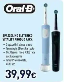 Unieuro Oral-B Spazzolino Elettrico Vitality Pro Duo Pack offerta