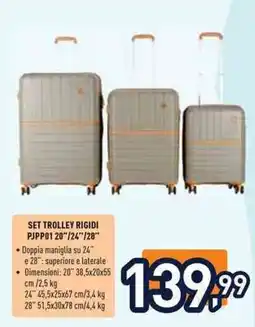 Unieuro SET TROLLEY RIGIDI PJPP01 offerta