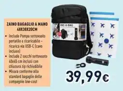 Unieuro ZAINO BAGAGLIO A MANO offerta
