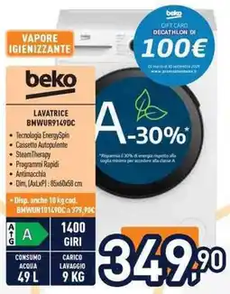 Unieuro Lavatrice Beko offerta