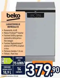 Unieuro Lavastoviglie Beko BDFN26441X offerta