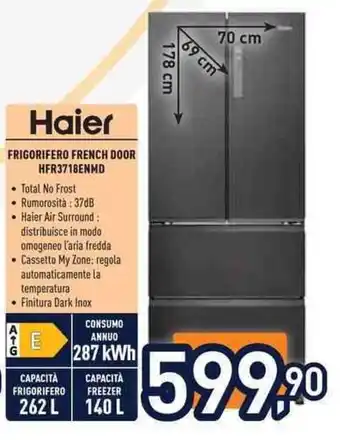 Unieuro Haier FRIGORIFERO FRENCH DOOR offerta