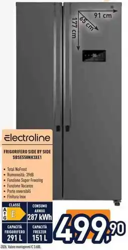 Unieuro electroline FRIGORIFERO SIDE BY SIDE offerta