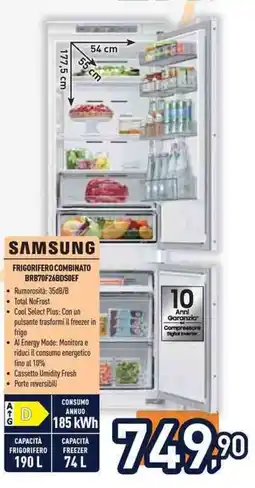 Unieuro SAMSUNG FRIGORIFERO COMBINATO BRB70F26BDS0EF offerta