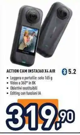 Unieuro ACTION CAM INSTA360 X4 AIR offerta