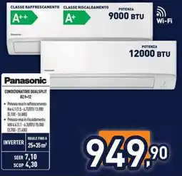 Unieuro Panasonic CONDIZIONATORE DUALSPLIT RZ 9+12 offerta