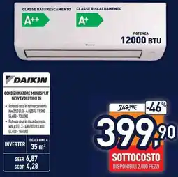 Unieuro DAIKIN CONDIZIONATORE MONOSPLIT NEW EVOLUTION 35 offerta