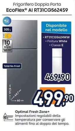 Unieuro Samsung Frigorifero Doppia Porta EcoFlex AI RT31CG5624S9 offerta