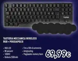 Unieuro TASTIERA MECCANICA WIRELESS RGB + POGGIAPOLSI offerta