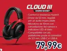 Unieuro CLOUD III GAMING HEADSET offerta
