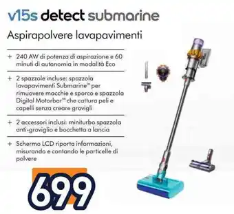 Unieuro v15s detect submarine Aspirapolvere lavapavimenti offerta