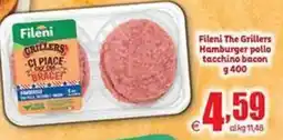 Elite Fileni The Grillers Hamburger pollo tacchino bacon offerta