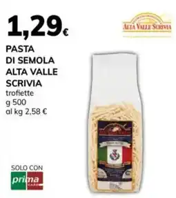 Basko Pasta di semola Alta Valle Scrivia trofiette offerta
