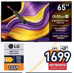 Unieuro LG smart tv 4k oled AI 65654 offerta
