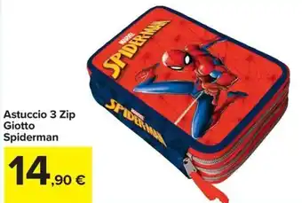 Astuccio 3 Zip Giotto Spiderman