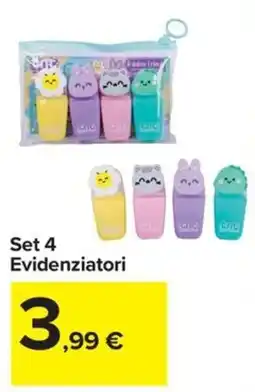 Carrefour Market Set 4 Evidenziatori offerta