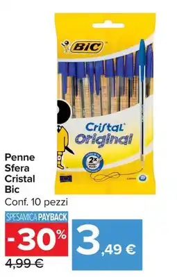 Carrefour Market Penne Sfera Cristal Bic offerta