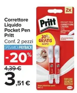 Carrefour Market Correttore Liquido Pocket Pen Pritt offerta