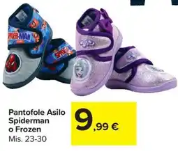 Carrefour Market Pantofole Asilo Spiderman o Frozen offerta