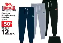 Carrefour Market Pantalone Uomo in Jersey Lonsdale offerta