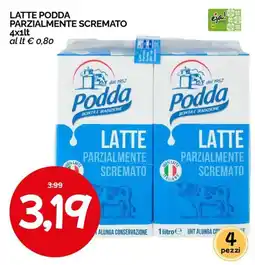 Hardis Latte Podda Parzialmente Scremato offerta