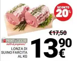 Supermercati Gulliver PRONTI A CUOCERE LONZA DI SUINO FARCITA offerta