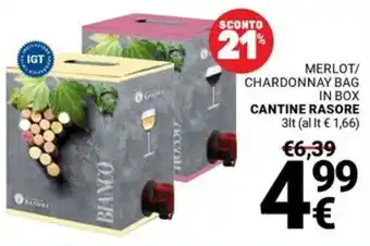 Supermercati Gulliver MERLOT/CHARDONNAY BAG IN BOX CANTINE RASORE offerta