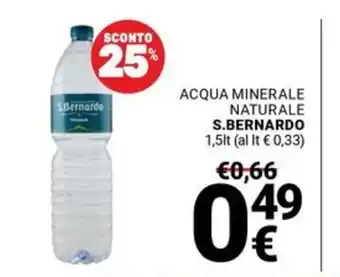 Supermercati Gulliver Acqua minerale naturale S.Bernardo offerta