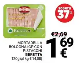 Supermercati Gulliver Mortadella Bologna IGP con pistacchi Beretta offerta