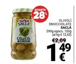 Supermercati Gulliver Olivoli snocciolate Saclà offerta