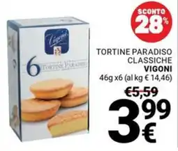 Supermercati Gulliver Tortine Paradiso Classiche Vigoni offerta