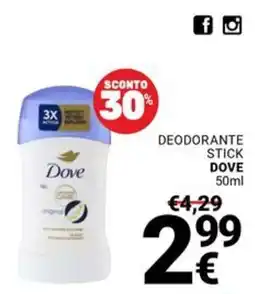 Supermercati Gulliver DEODORANTE STICK DOVE offerta