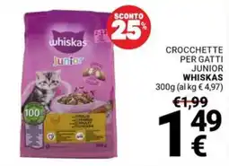 Supermercati Gulliver Crocchette per gatti junior Whiskas offerta