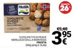 Supermercati Gulliver 12 POLPETTE DI PESCE MERLUZZO DALLA NORVEGIA FROSTA offerta