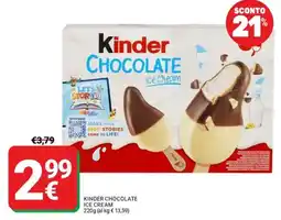 Supermercati Gulliver Kinder Chocolate ice cream offerta