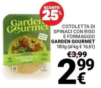 Supermercati Gulliver COTOLETTA DI SPINACI GARDEN GOURMET offerta