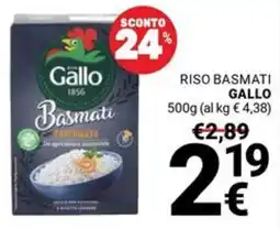 Supermercati Gulliver Riso Basmati Gallo offerta