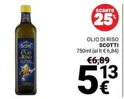 Supermercati Gulliver Olio di Riso Scotti offerta